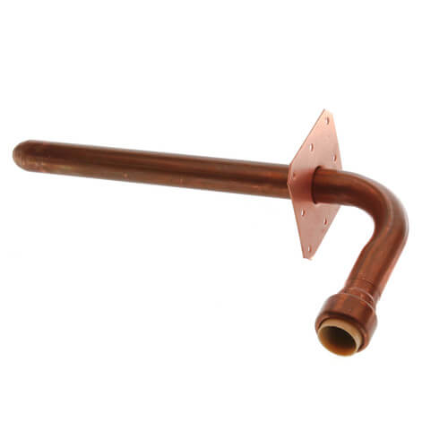1/2" Push Fit Copper Stub Out Elbow w/ Ear Strap (3-1/2" x 8-1/2")
