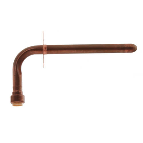 1/2" Push Fit Copper Stub Out Elbow w/ Ear Strap (3-1/2" x 8-1/2")