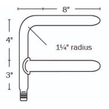 1/2" PowerPEX Crimp Double Copper Stub Out Elbow (8" x 8")
