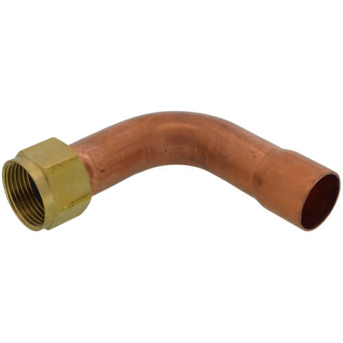Main product image of 3/4" FIP Swivel × 3/4" Female Sweat Water Heater Connector Elbow, Lead Free (3" x 3")