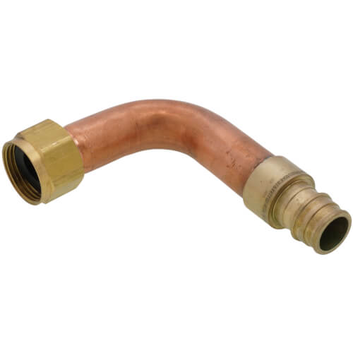 Main product image of 3/4" Expansion PEX x 3/4" FIP Swivel Water Heater Connector Elbow, Lead Free (3" x 5")