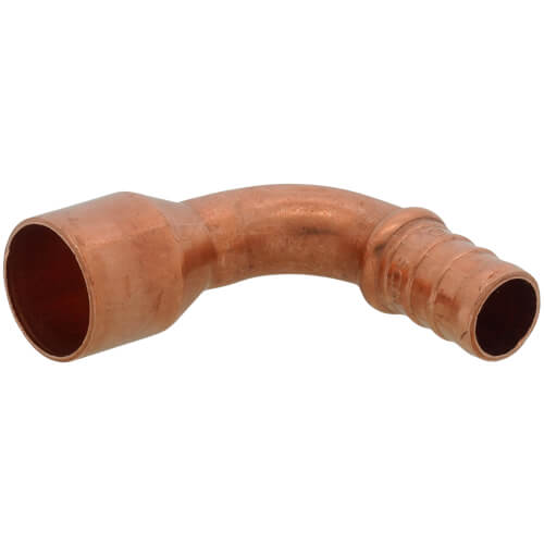 1/2" PEX x 3/4" Female Sweat Copper Pipe Elbow Adapter (Lead Free)