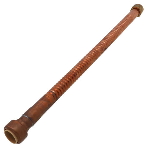 18" Flexible Copper Water Heater Connector, 3/4" Push-Fit x 3/4" FIP (Swivel)