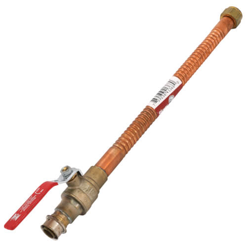 Main product image of 3/4" PEX Press x 3/4" FIP Swivel Corrugated Hose Water Heater Connector with Ball Valve (15" Length)