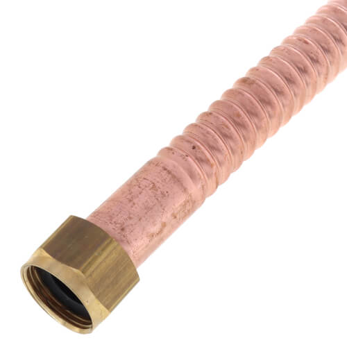 3/4" PEX x 3/4" FIP Swivel Straight Corrugated Hose Water Heater Connector w/ Valve (18" Length)