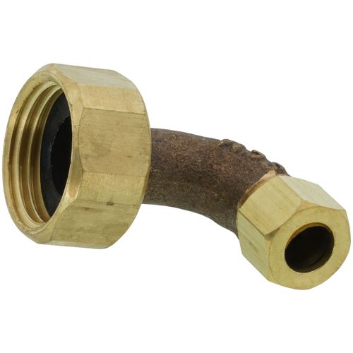XFITTING 1/4 inch Push Fit X 3/4 inch GHT Dishwasher Elbow, Brass, 5 Pieces