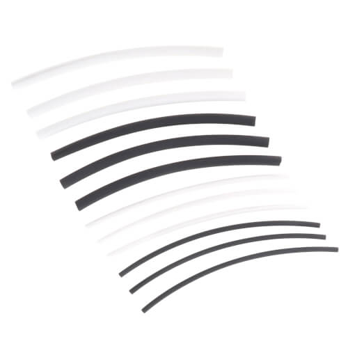 Main product image of 6" Black And White Polyolefin Heat Shrink Tubing, 600V (Pack of 12)