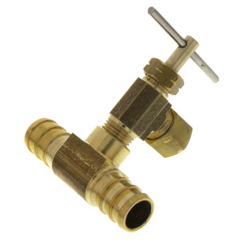 Main product image of Ice Maker Valve, 1/2" PEX Crimp x 1/4" OD Compression, Lead Free (Tee)