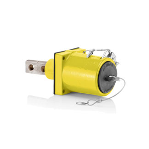 Main product image of Rhino-Hide Double Pole Male 45 Deg Receptacle Double Hole Bus Bar, 313MCM-777MCM Cable (Yellow)