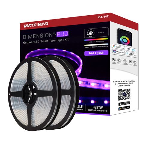 Main product image of Dimension Pro Tape light strip 64 ft. Hi-Output RGB plus Tunable White Plug connection IP65 Starfish IOT Included