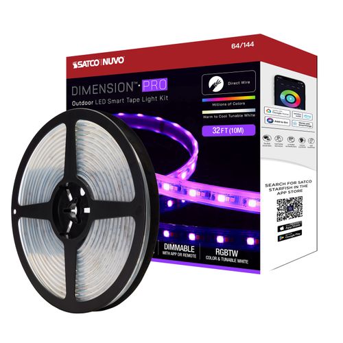 Main product image of Dimension Pro Tape light strip 32 ft. Hi-Output RGB plus Tunable White J-Box connection IP65 Starfish IOT Included