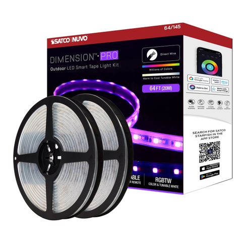 Main product image of Dimension Pro Tape light strip 64 ft. Hi-Output RGB plus Tunable White J-Box connection IP65 Starfish IOT Included
