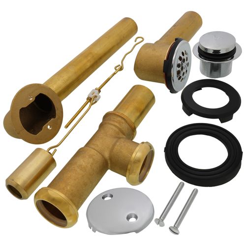 Main product image of AB&A Brass Waste & Overflow Kit, 20 Gauge w/ Tip Toe Stopper