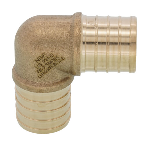 Main product image of 1" x 1" PEX Brass 90 Elbow (Lead Free)
