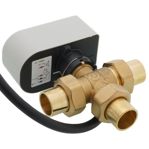 Main product image of 3/4" Sweat Three-Way Motorized Ball Zone Valve