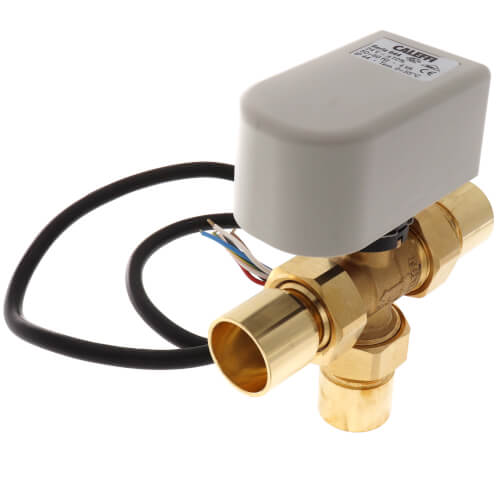 1" Sweat Three-Way Motorized Ball Zone Bypass Valve