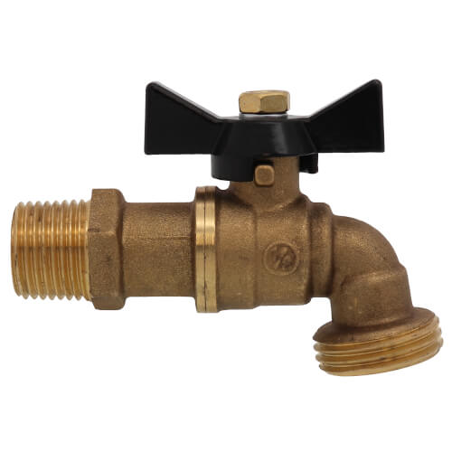 Ball Valve Hose Bibb, 1/2" MIP x 3/4" Hose