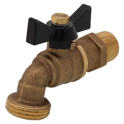 Ball Valve Hose Bibb, 1/2" MIP x 3/4" Hose