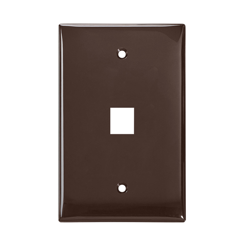 Main product image of Midsize Single-Gang Quickport, Wallplate, 1-port (Brown)