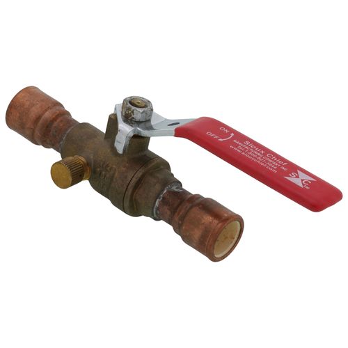 Main product image of 1/2" CPVC MetalHead Full Port Brass Ball Valve w/ Drain (Lead Free)