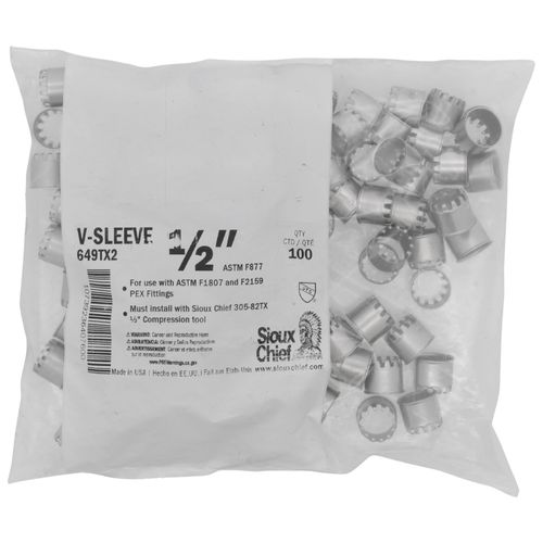 Main product image of 1/2" Stainless Steel PEX Sleeve (Bag of 100)