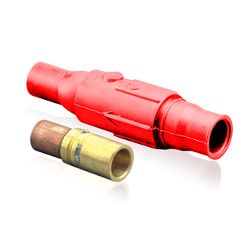 Main product image of Ball Nose In-line Latching Female Connector, 22 Series Single Pole Cam-type Contact & Insulator, Crimped, 350-500MCM, 690A Max (Red)