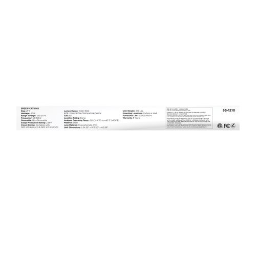 Main product image of LED 2' Wrap, 20Ws, 27K/30K/35K/40K/50K CCT Selectable, White Finish, 120-277V