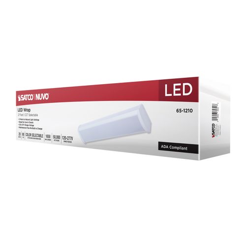 Main product image of LED 2' Wrap, 20Ws, 27K/30K/35K/40K/50K CCT Selectable, White Finish, 120-277V
