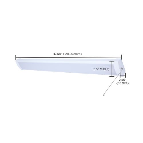 Main product image of LED 4' Wrap with Pull Chain, 39Ws, 27K/30K/35K/40K/50K CCT Selectable, White Finish, 120V