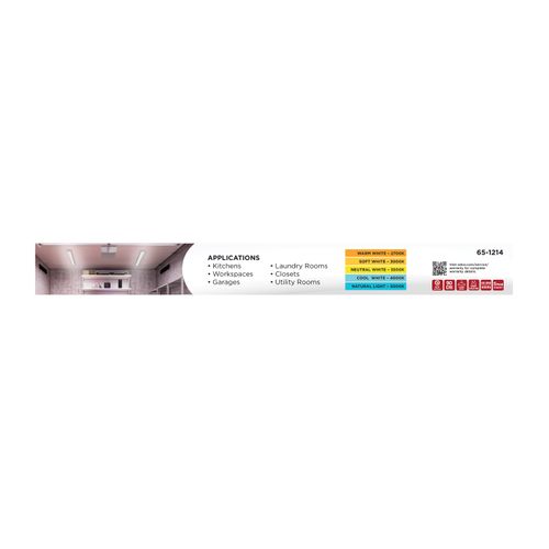 Main product image of LED 2' Wrap with PIR Motion Sensor, 20Ws, 27K/30K/35K/40K/50K CCT Selectable, White Finish, 120-277V