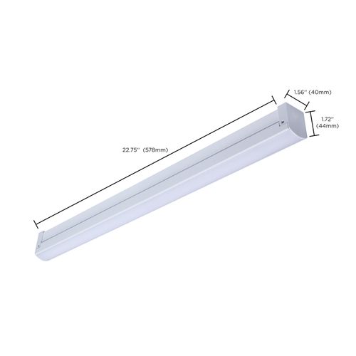 Main product image of LED 2' Connectable Strip Light, 20W, 27K/30K/35K/40K/50K CCT Selectable, White Finish, 120V