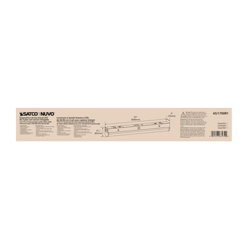 Main product image of 2' LED Linear Strip Light, Field Selectable, With Sensor, White Finish