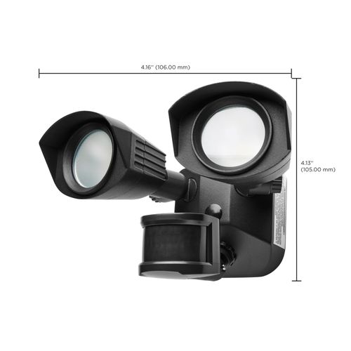 Main product image of LED Security Light Dual Head Black Finish 4000K Motion Sensor