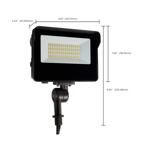 Main product image of LED Tempered Glass Flood Light w/ Bypassable Photocell CCT Selectable 3K/4K/5K Wattage Adjustable 15W/25W/35W ColorQuick and PowerQuick Technology Bronze Finish