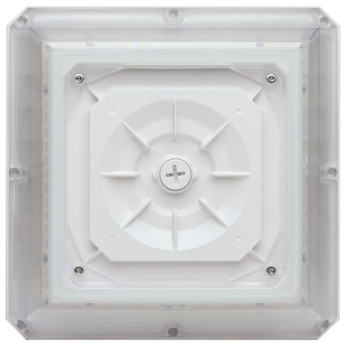 Main product image of Square LED Wide Beam Angle Canopy Light 3K/4K/5K CCT Selectable 60W/75W/90W Wattage Selectable White Finish