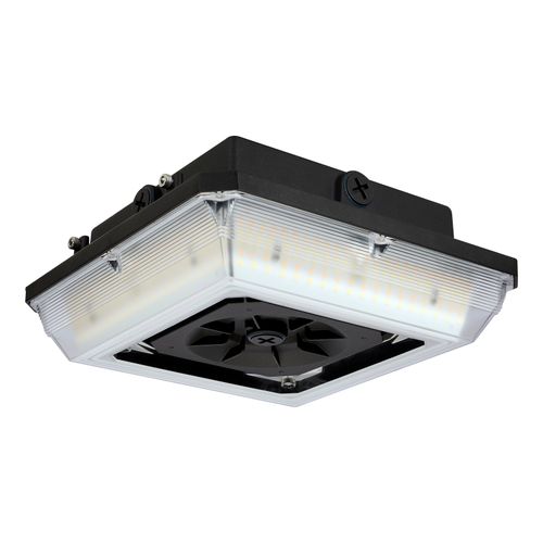 Main product image of Square LED Wide Beam Angle Canopy Light 3K/4K/5K CCT Selectable 20W/30W/45W Wattage Selectable Bronze Finish