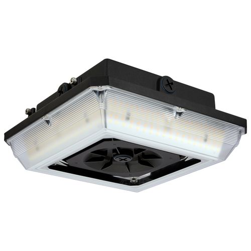 Main product image of Square LED Wide Beam Angle Canopy Light 3K/4K/5K CCT Selectable 60W/75W/90W Wattage Selectable Bronze Finish