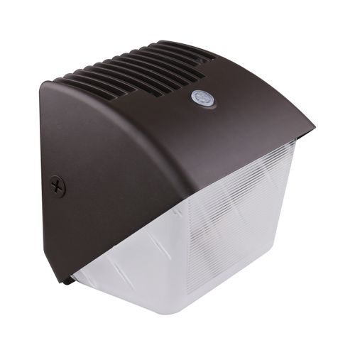 Main product image of 29 Watt Small LED Wall Pack w/ Integrated Bypassable Photocell CCT Selectable 120-277 Volts Dusk to Dawn Security Lighting IP65 Bronze Finish