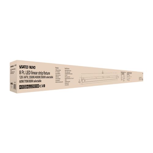 Main product image of 8' LED Linear Strip Light, Field Selectable, White Finish