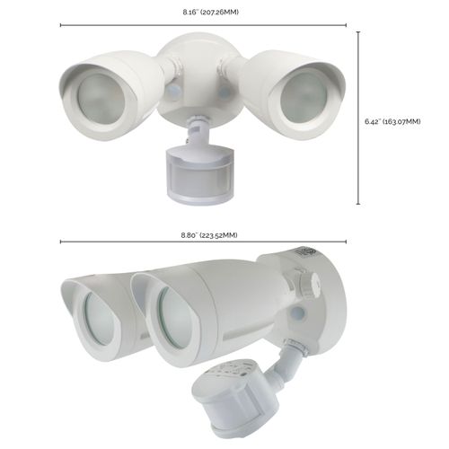 Main product image of LED Security Light Dual Head Motion Sensor Included White Finish 3000K