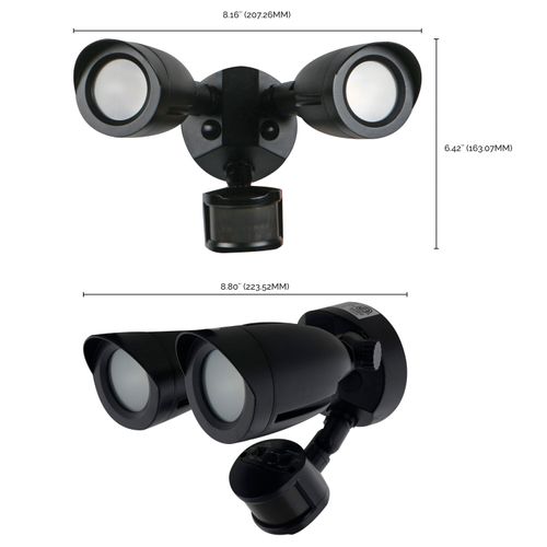 Main product image of LED Security Light Dual Head Motion Sensor Included Black Finish 3000K