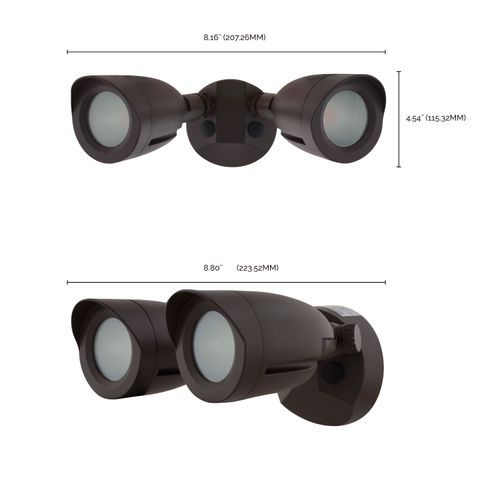 Main product image of LED Security Light Dual Head Bronze Finish 4000K
