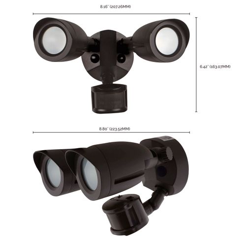 Main product image of LED Security Light Dual Head Motion Sensor Included Bronze Finish 4000K