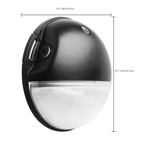 Main product image of LED Small Round Wall Pack 20W CCT Selectable Bypassable Photocell 120-277 Volt Black Finish