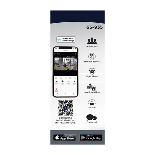 Main product image of Starfish, SMART Doorbell Security Camera, White Doorbell with White Chime