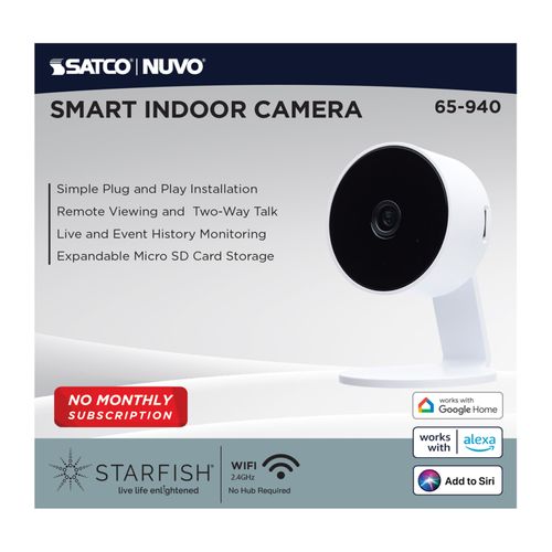 Main product image of Starfish, SMART Indoor Security Camera, White Finish