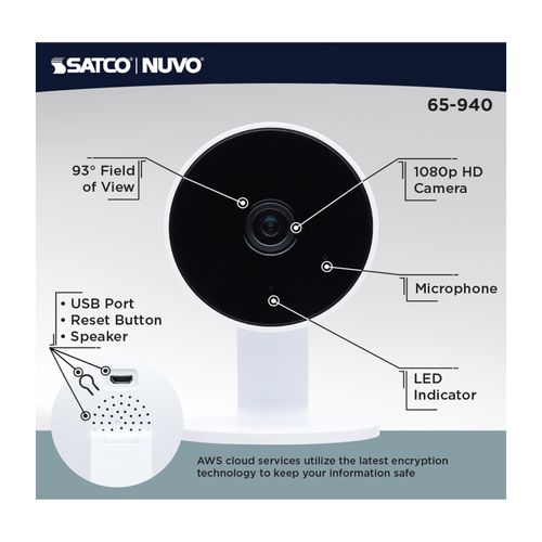 Main product image of Starfish, SMART Indoor Security Camera, White Finish
