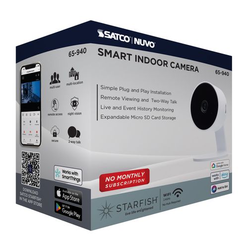 Main product image of Starfish, SMART Indoor Security Camera, White Finish