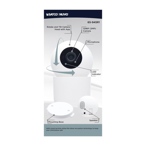 Main product image of Starfish, SMART Indoor Pan & Tilt Camera, White Finish