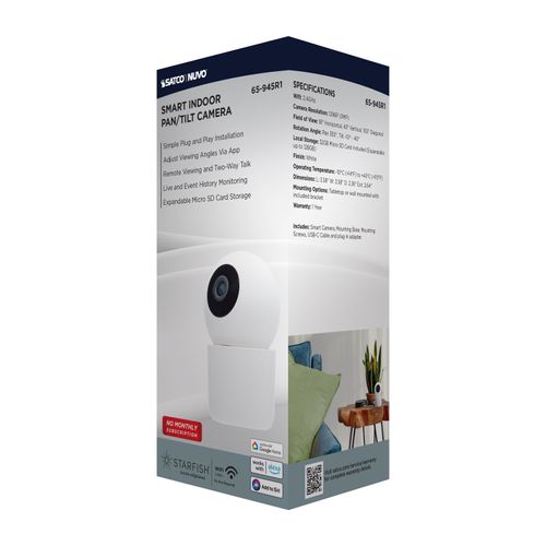 Main product image of Starfish, SMART Indoor Pan & Tilt Camera, White Finish